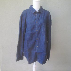 Cheap Monday Shirt Denim Long Sleeve Men's Dark Blue Size XL